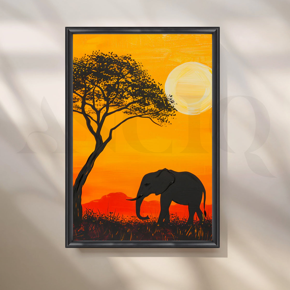 Savannah Sunset Elephant Canvas Pop Art – Asha Art Studio – Image 3
