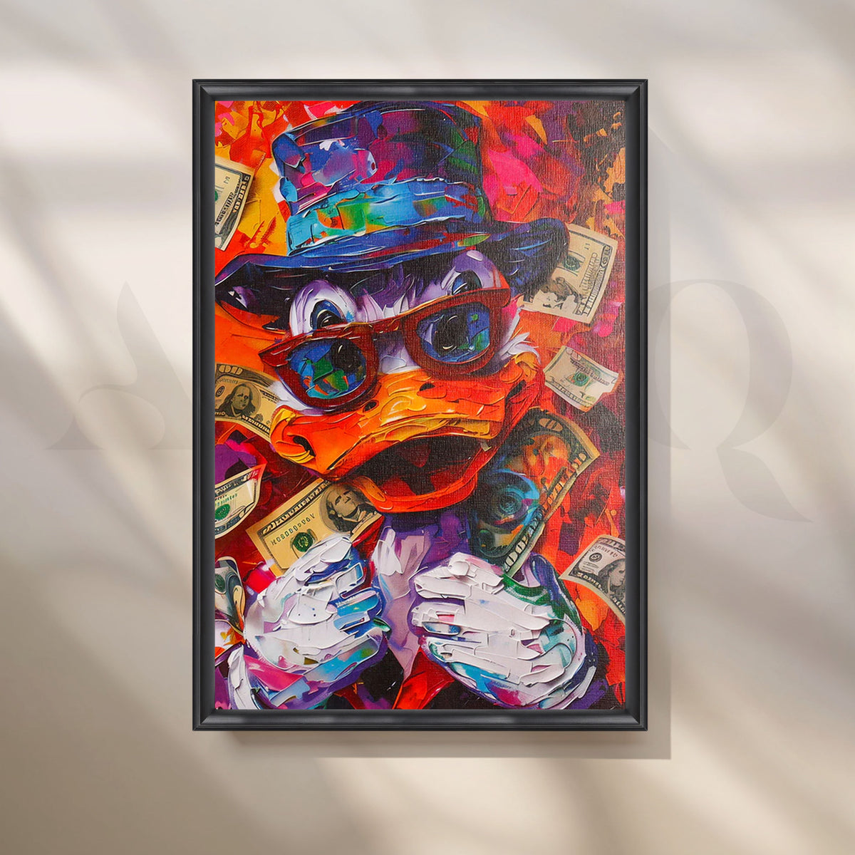 Money Maven Duck Pop Canvas Painting for Gaming Room/Living Room – Asha Art Studio – Image 3