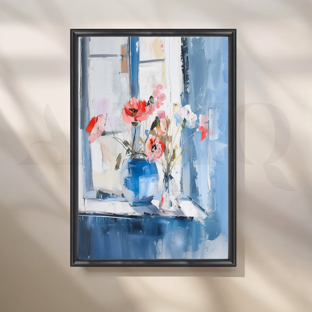 Window Blooms Canvas Painting for Kitchen & Dining Rooms – Asha Art Studio – Image 3