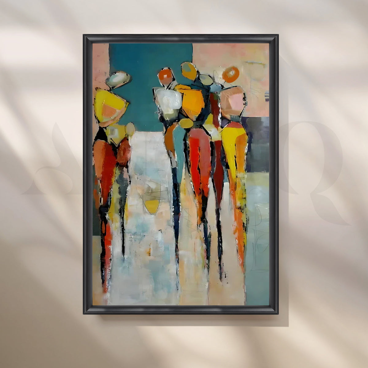 Gathering at Dusk Canvas Painting for Modern Living Room – Asha Art Studio – Image 3