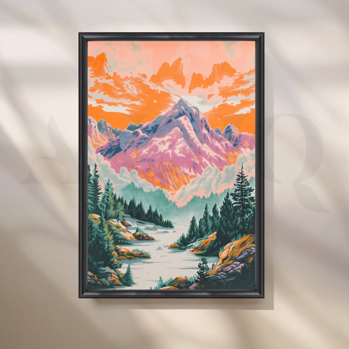 Vivid Mountain Canvas Artwork – Asha Art Studio – Image 3