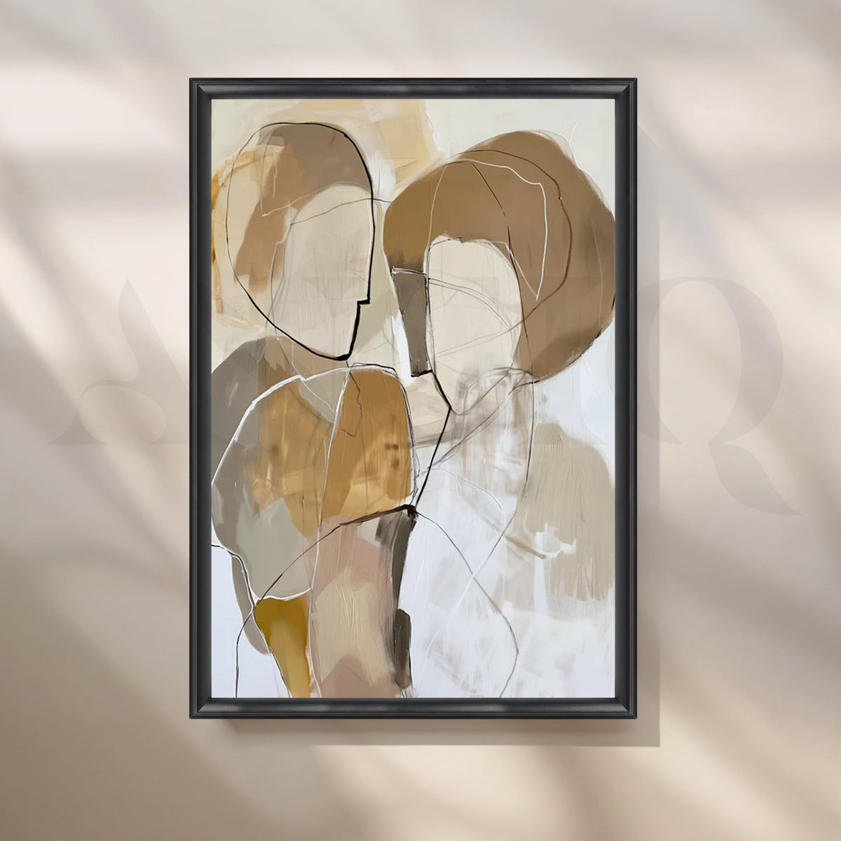 Soft Silhouettes Canvas Painting for Minimalist Living Rooms – Asha Art Studio – Image 3