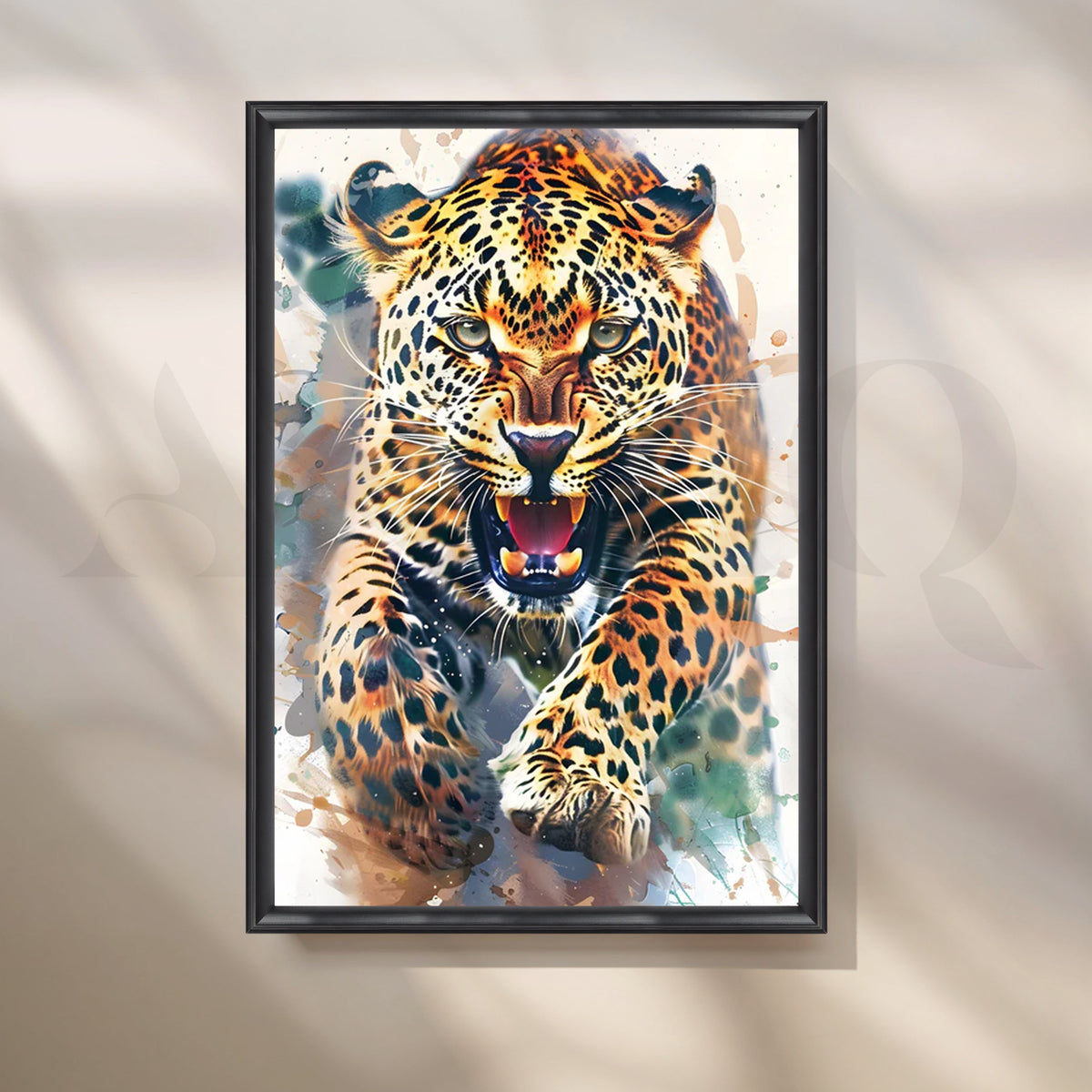 Charging Leopard Canvas Painting for Game Room – Asha Art Studio – Image 3