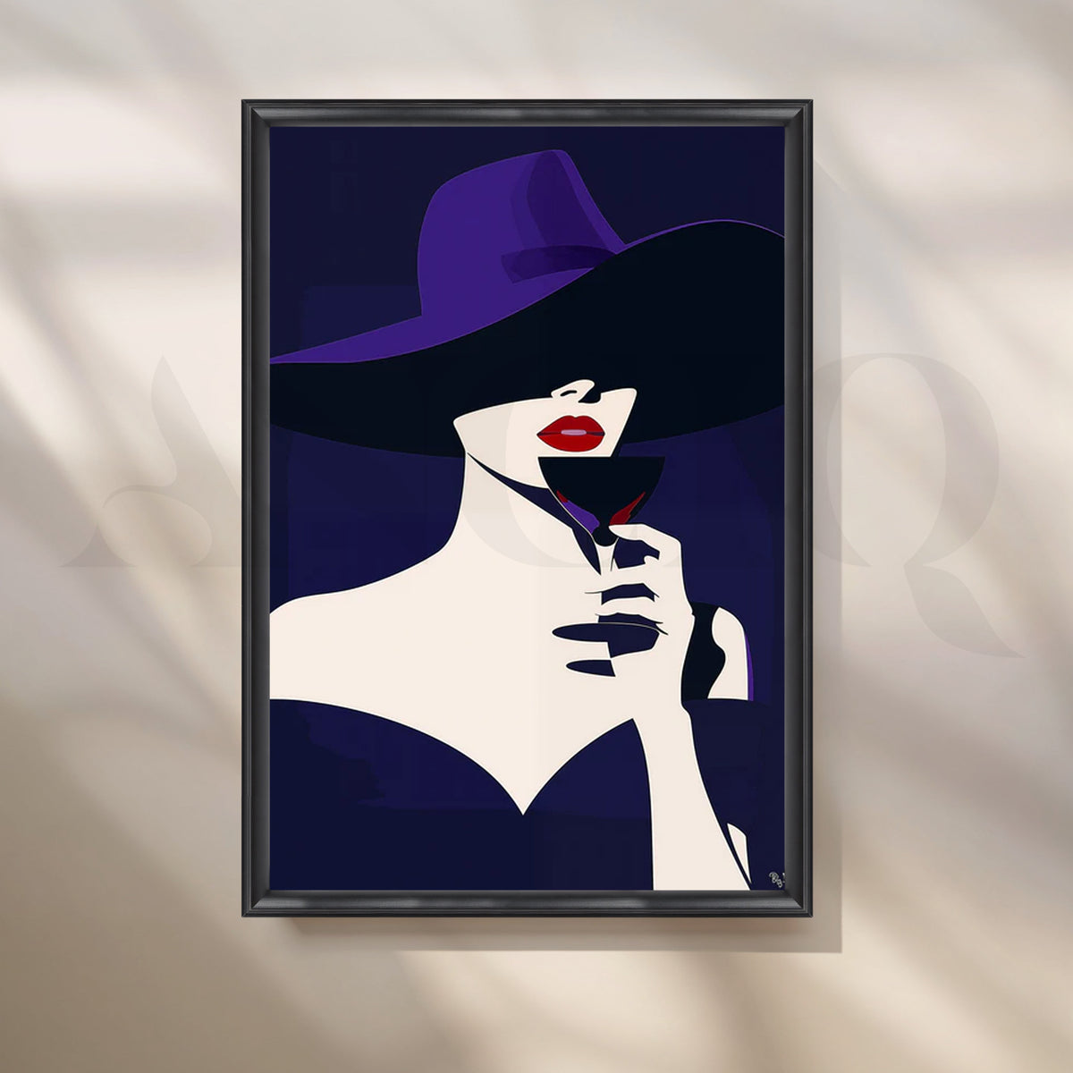 Violet Noir Canvas Painting for Home Bar – Asha Art Studio – Image 3