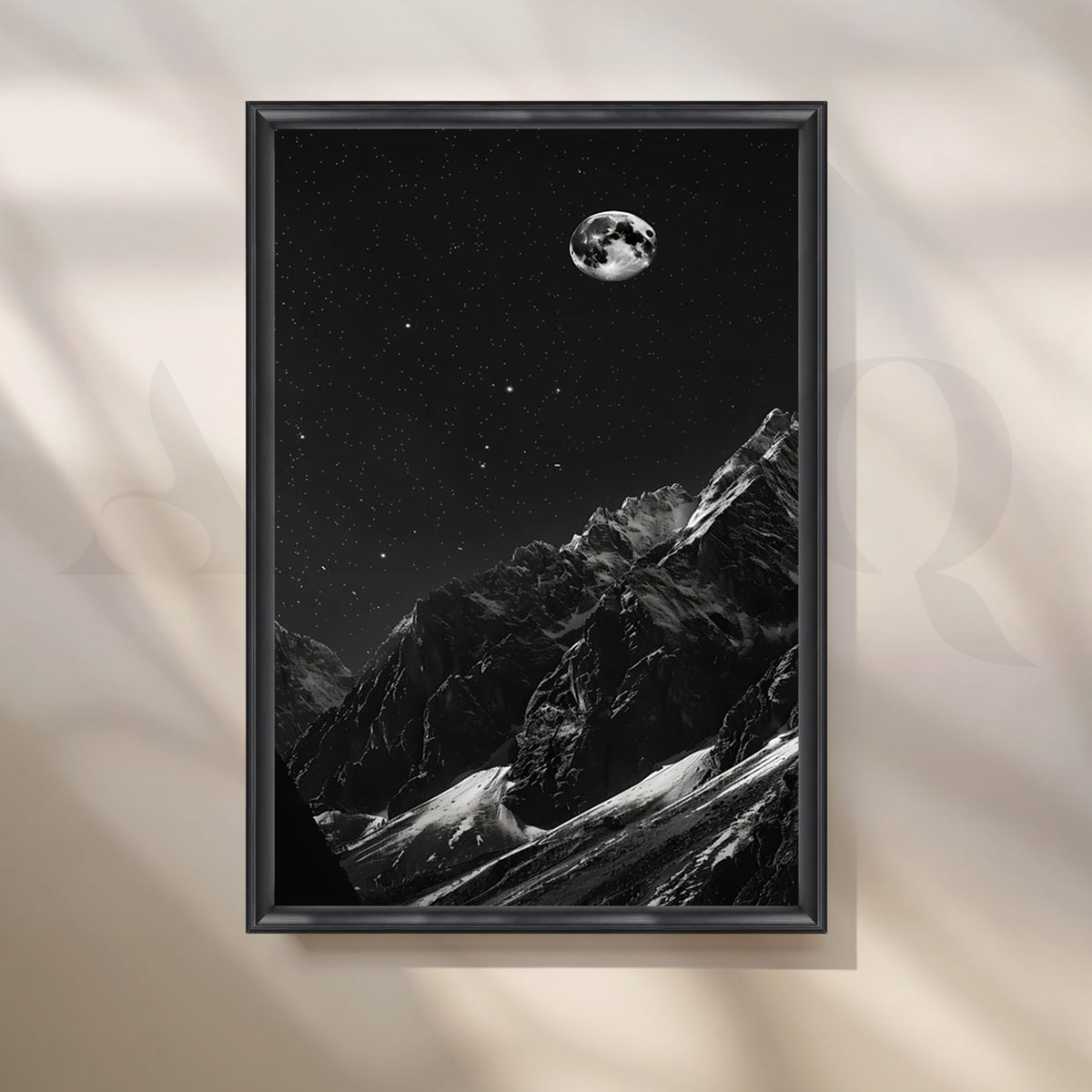 Starlit Mountain Night Canvas Artwork – Asha Art Studio – Image 3