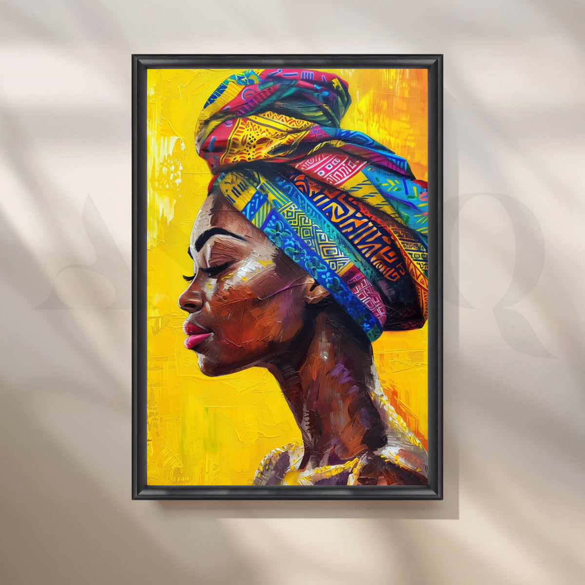 Saffron Muse Canvas Painting for Living Room – Asha Art Studio – Image 3