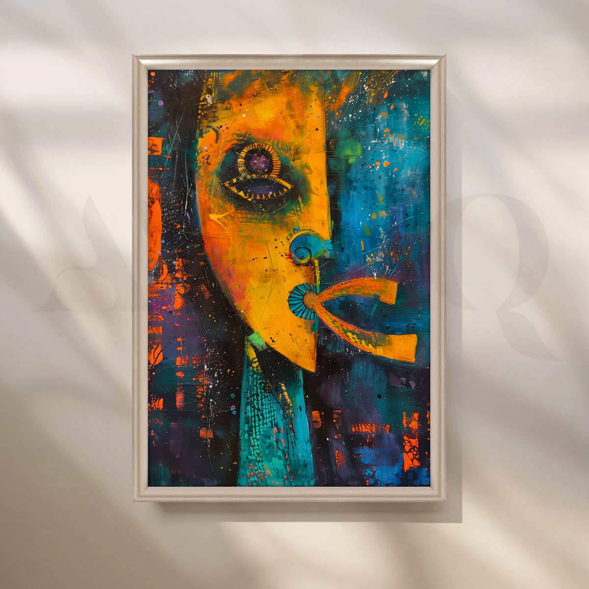 Mask of Dawn Canvas Painting for Living Room – Asha Art Studio – Image 4