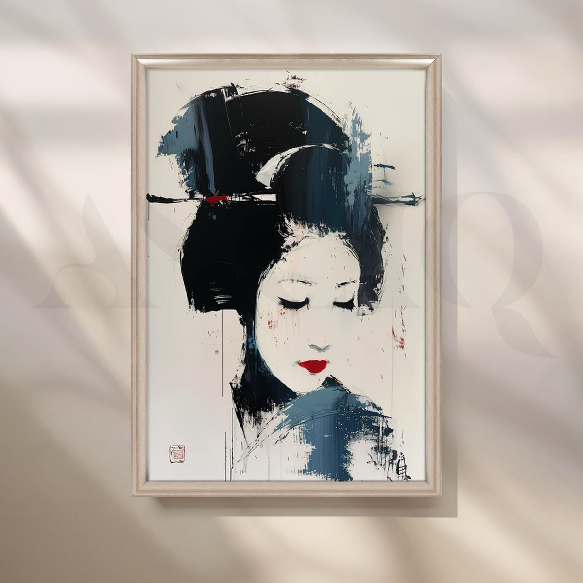 Silent Geisha Canvas Painting for Bedrooms – Asha Art Studio – Image 4