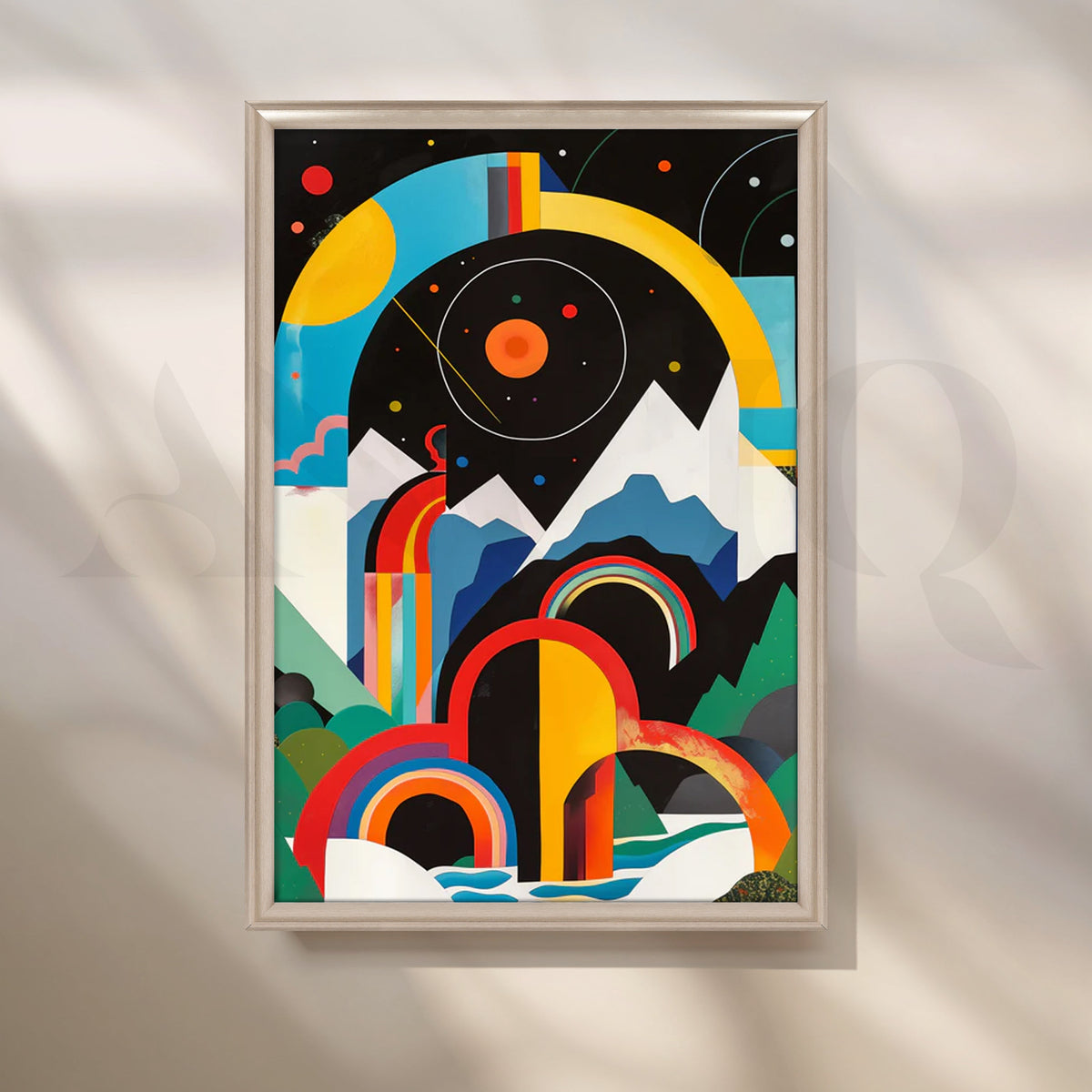 Cosmic Rainbow Arches Canvas Artwork – Asha Art Studio – Image 4