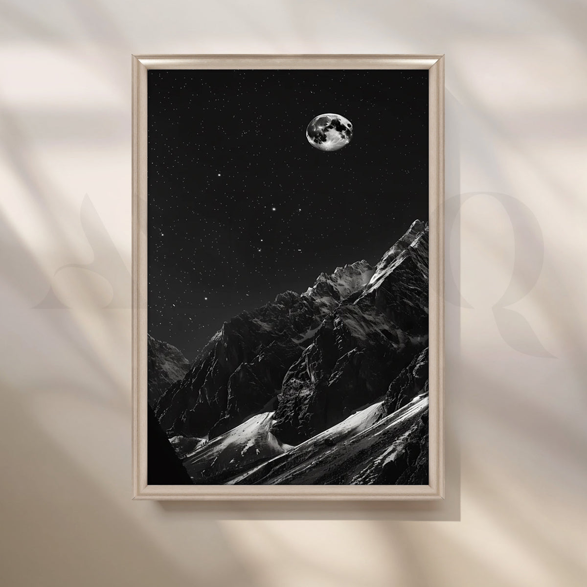 Starlit Mountain Night Canvas Artwork – Asha Art Studio – Image 4