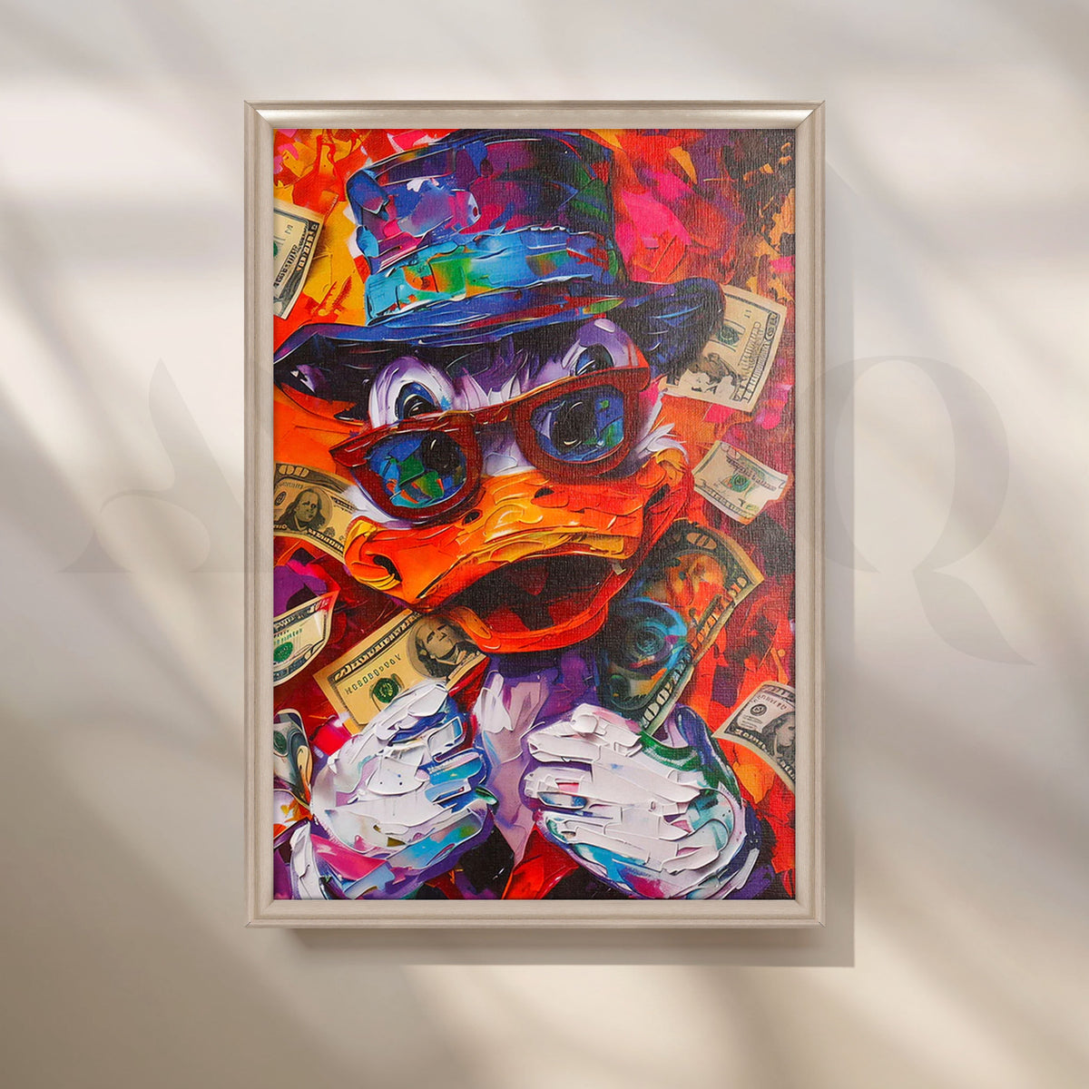 Money Maven Duck Pop Canvas Painting for Gaming Room/Living Room – Asha Art Studio – Image 4