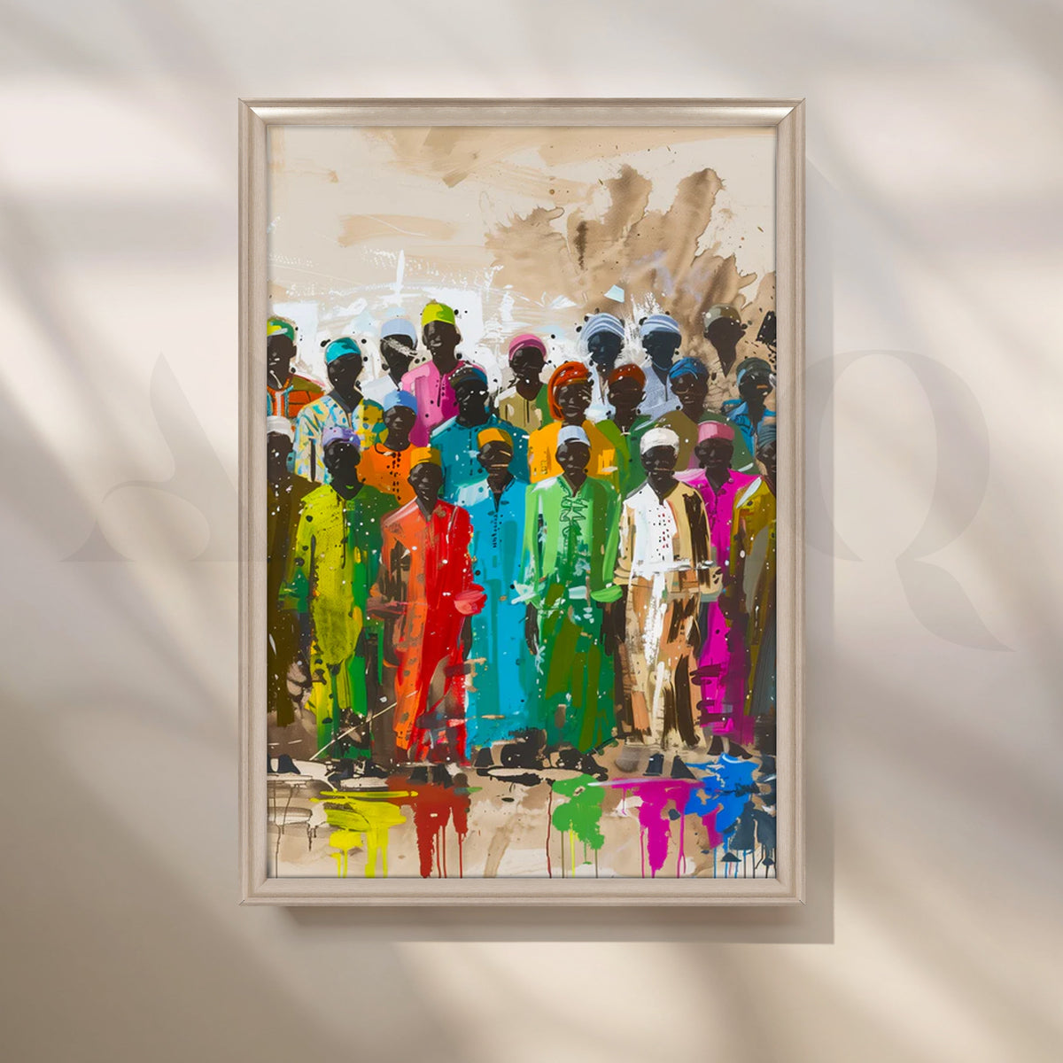 Vibrant Gathering Canvas Painting for Large Living Rooms – Asha Art Studio – Image 4