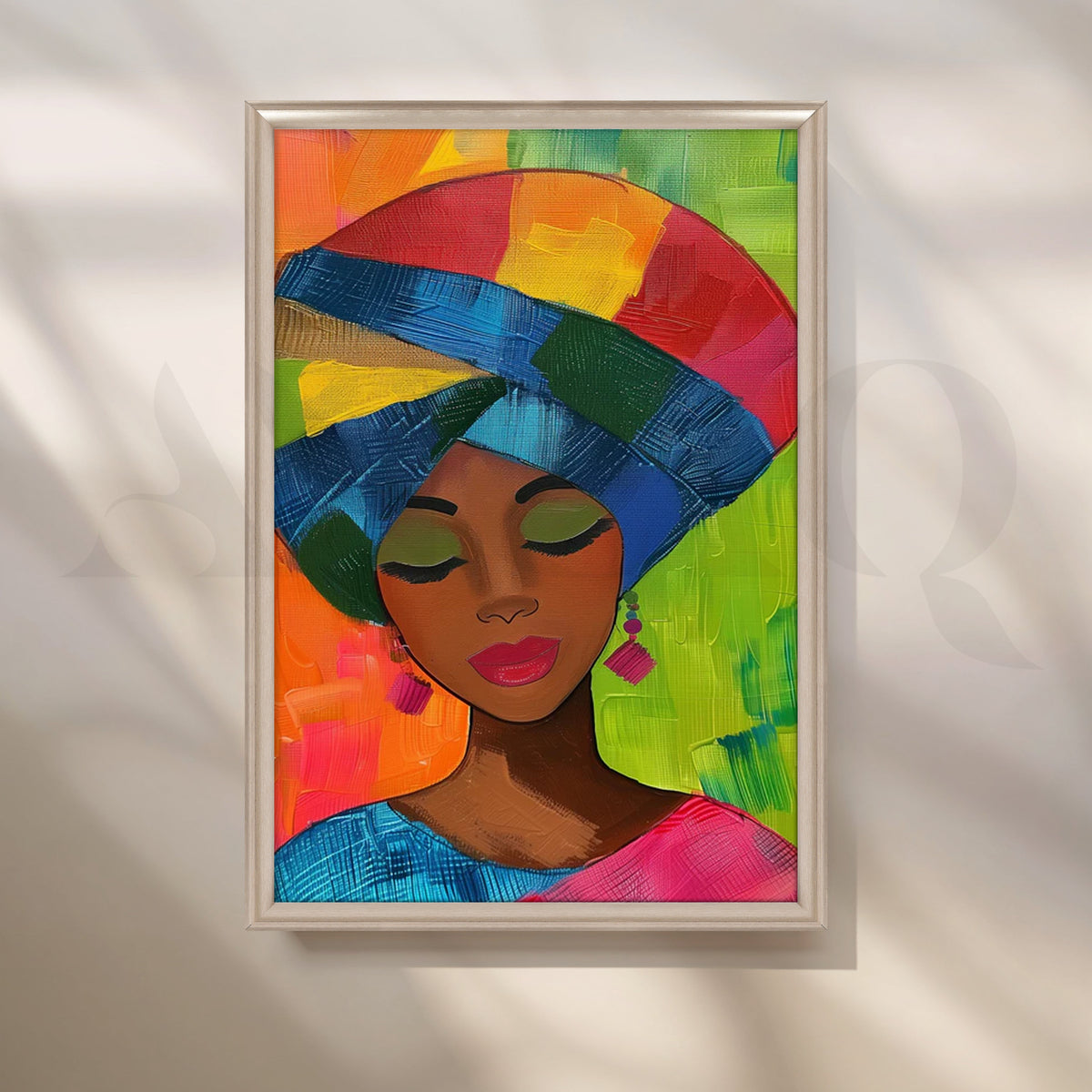Neon Headwrap Muse Canvas Pop Artwork – Asha Art Studio – Image 4