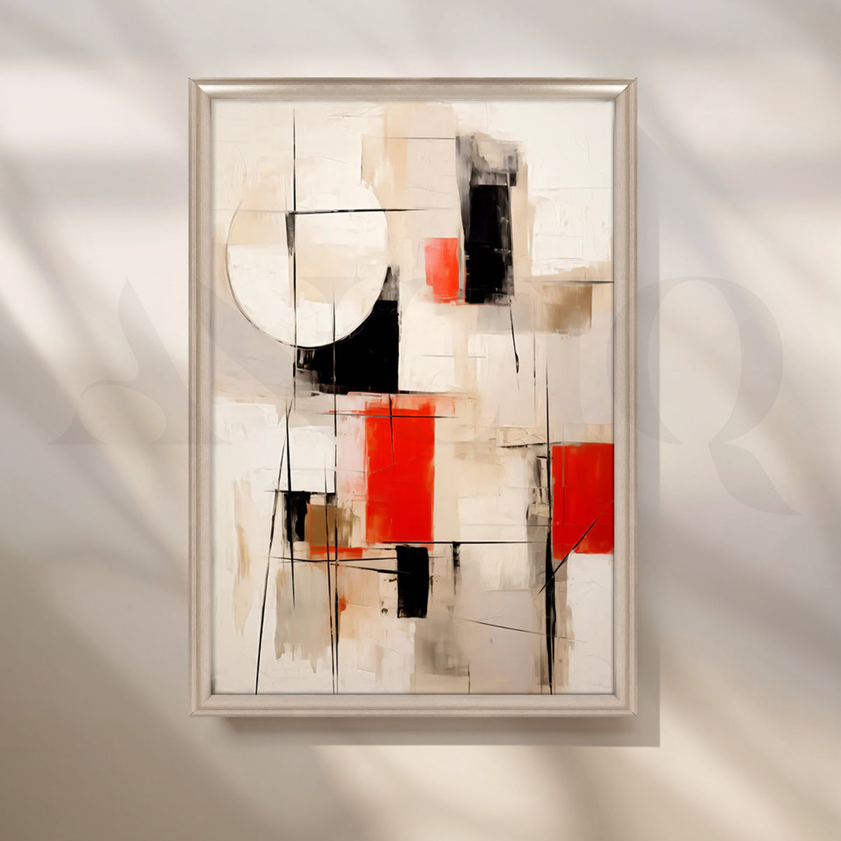 Crimson Geometry Canvas Pop Art – Asha Art Studio – Image 4