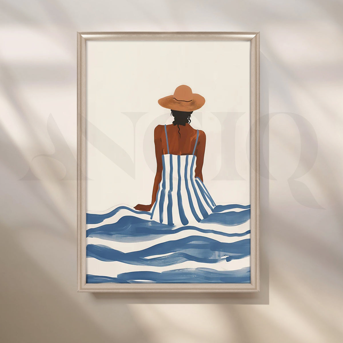 Striped Serenity Canvas Artwork – Asha Art Studio – Image 4