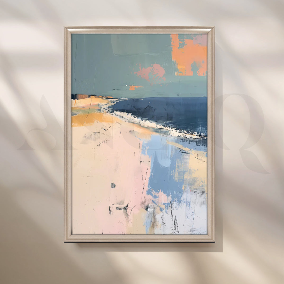 Coastal Serenity Seascape Canvas Painting for Beach-House Living Rooms – Asha Art Studio – Image 4