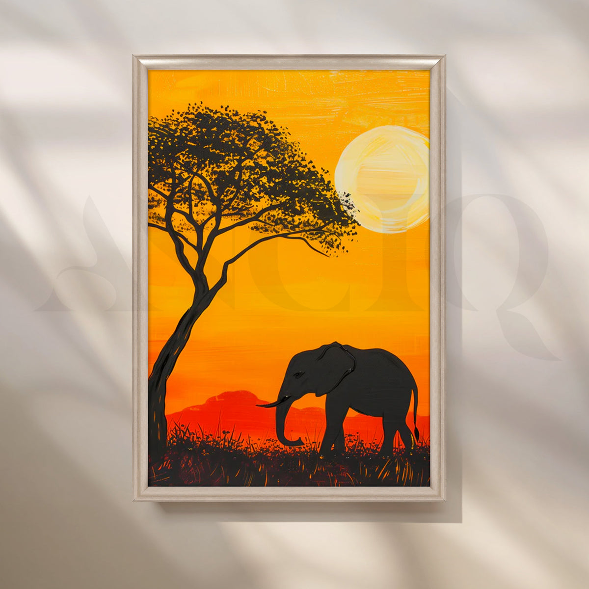 Savannah Sunset Elephant Canvas Pop Art – Asha Art Studio – Image 4