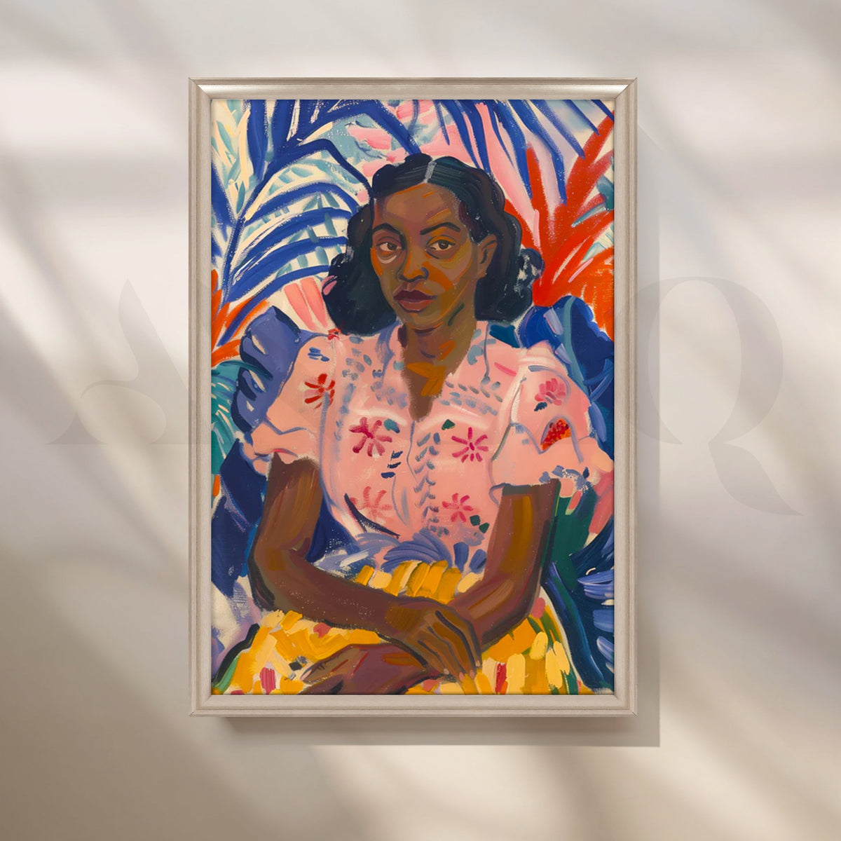 Tropical Reverie Portrait Canvas Painting for Living Room – Asha Art Studio – Image 4