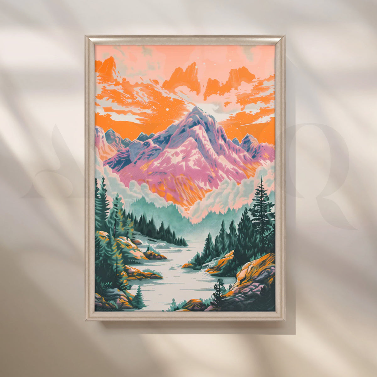 Vivid Mountain Canvas Artwork – Asha Art Studio – Image 4