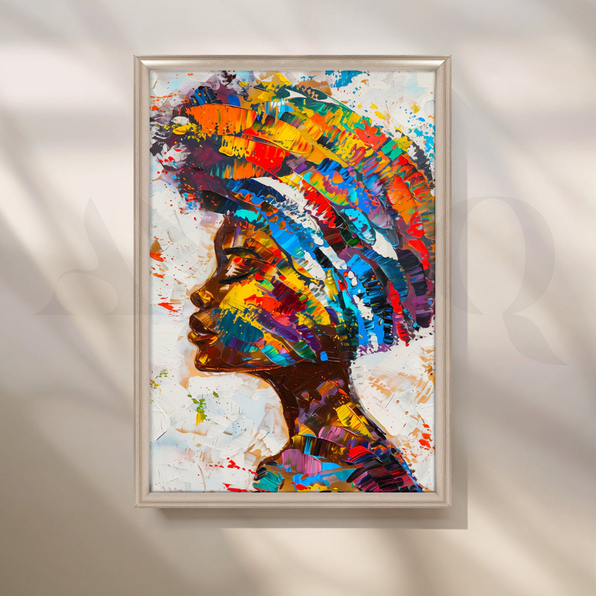 Chromatic Headdress Profile Canvas Pop Art – Asha Art Studio – Image 4