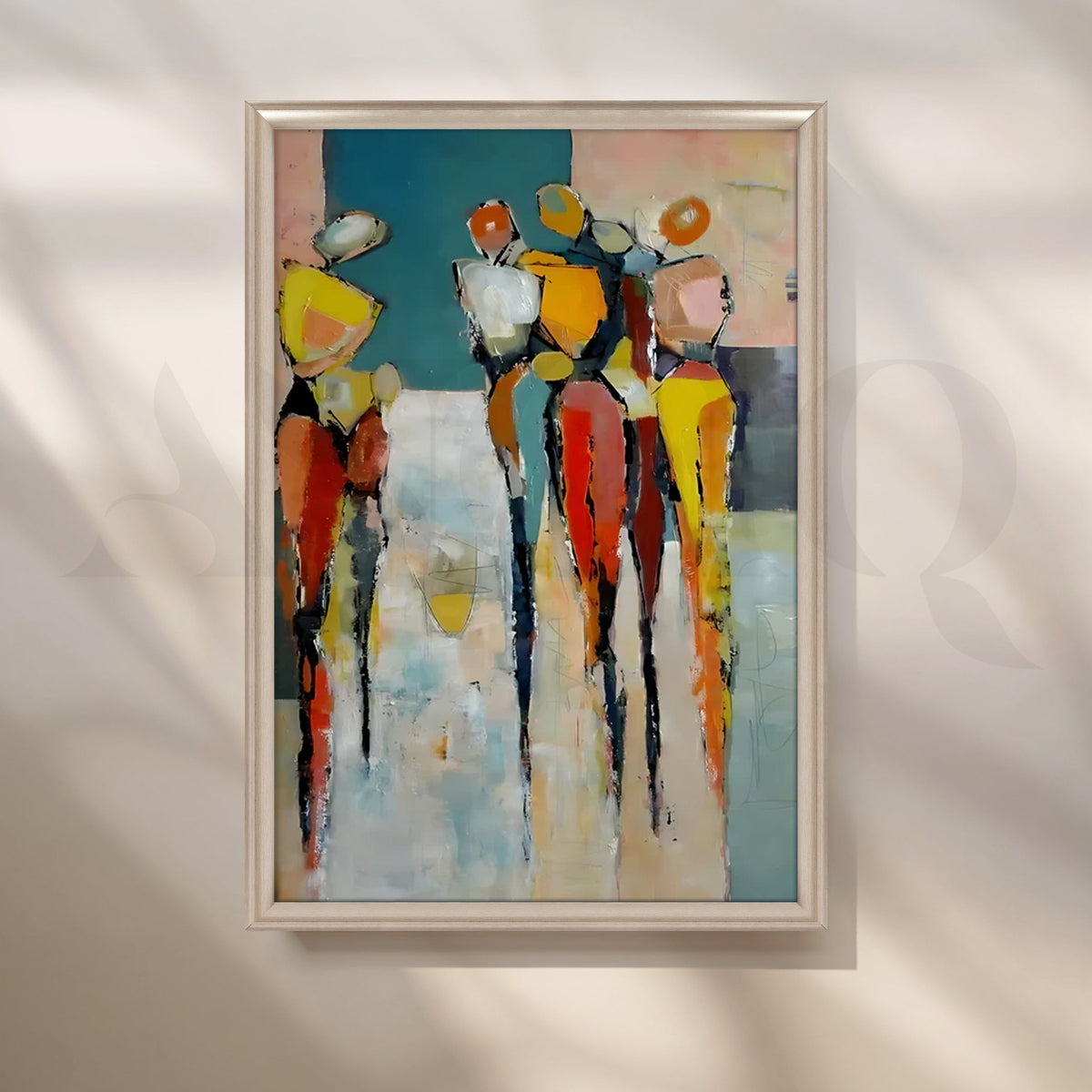 Gathering at Dusk Canvas Painting for Modern Living Room – Asha Art Studio – Image 4