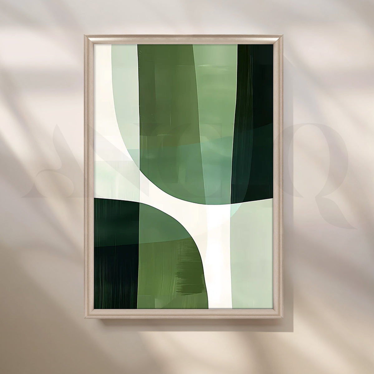 Verdant Geometry Canvas Painting for Dining Room – Asha Art Studio – Image 4
