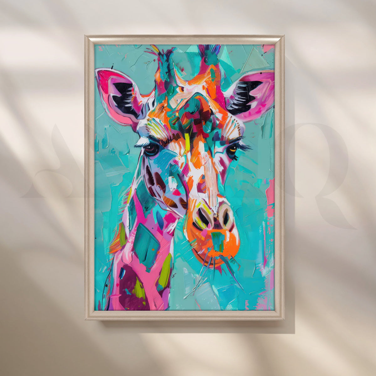 Electric Giraffe Canvas Pop Art – Asha Art Studio – Image 4
