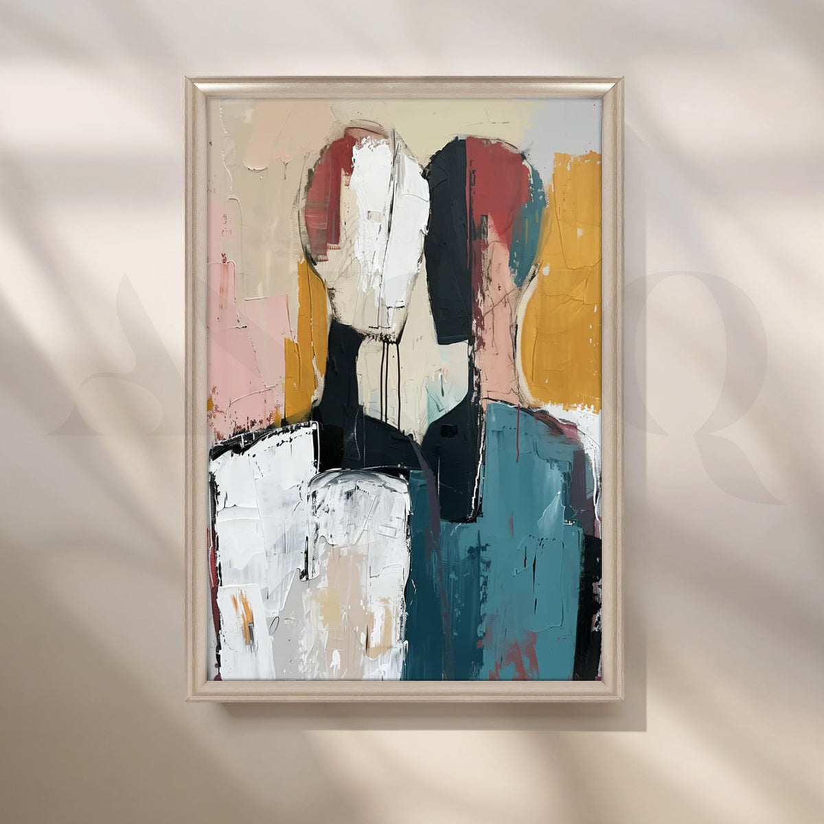 Muted Companions Canvas Painting for Modern Living Rooms – Asha Art Studio – Image 4