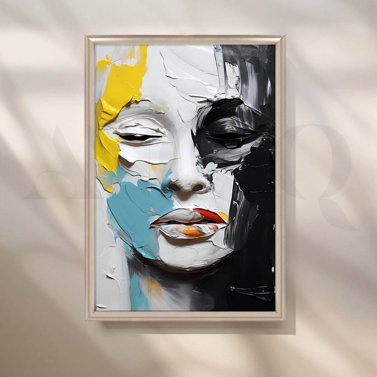 Monochrome Muse Canvas Painting for Modern Living Room – Asha Art Studio – Image 4
