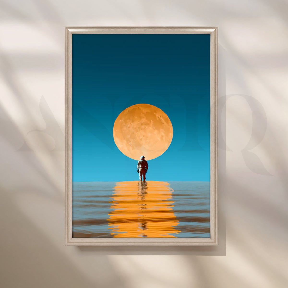 Moonrise Voyager — Surreal Astronaut Seascape Wall Art – Asha Art Studio – Image 4