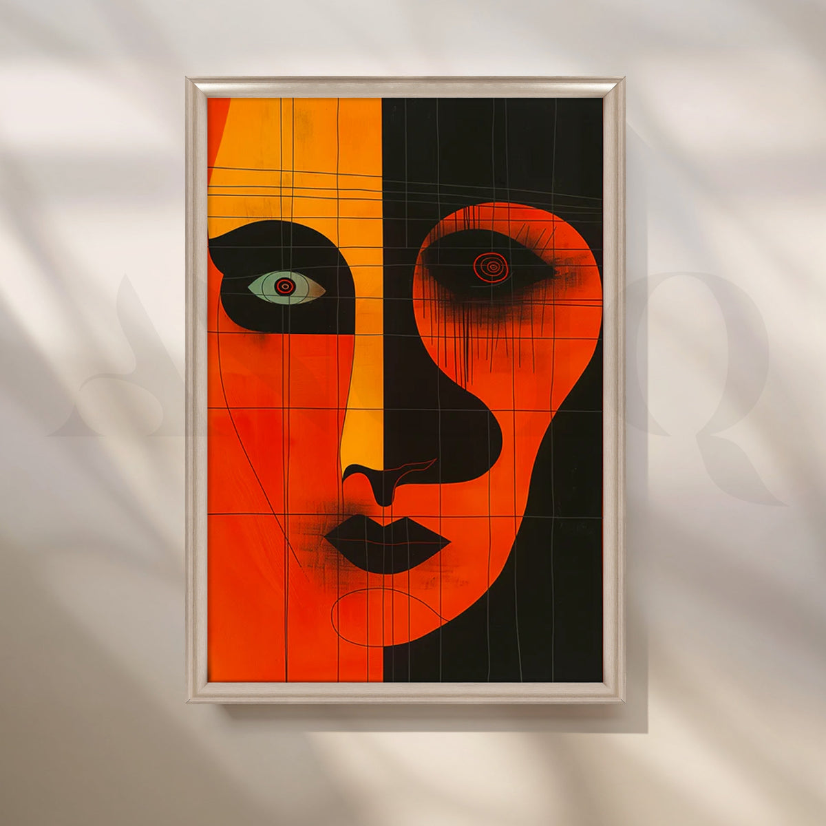Ember Noir Face Canvas Painting for Living Room – Asha Art Studio – Image 4