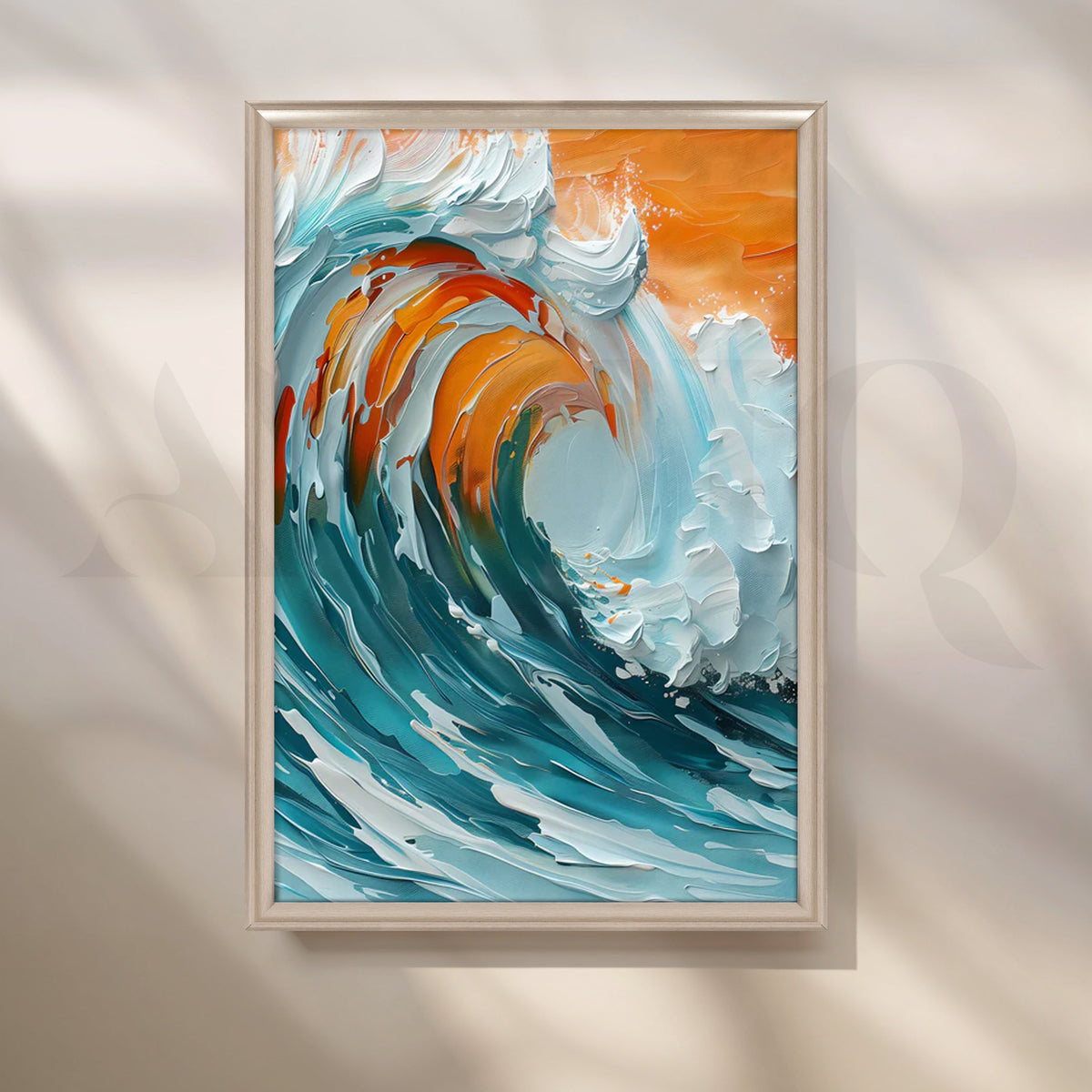 Sunset Breaker Canvas Painting for Living Room/Beach House – Asha Art Studio – Image 4