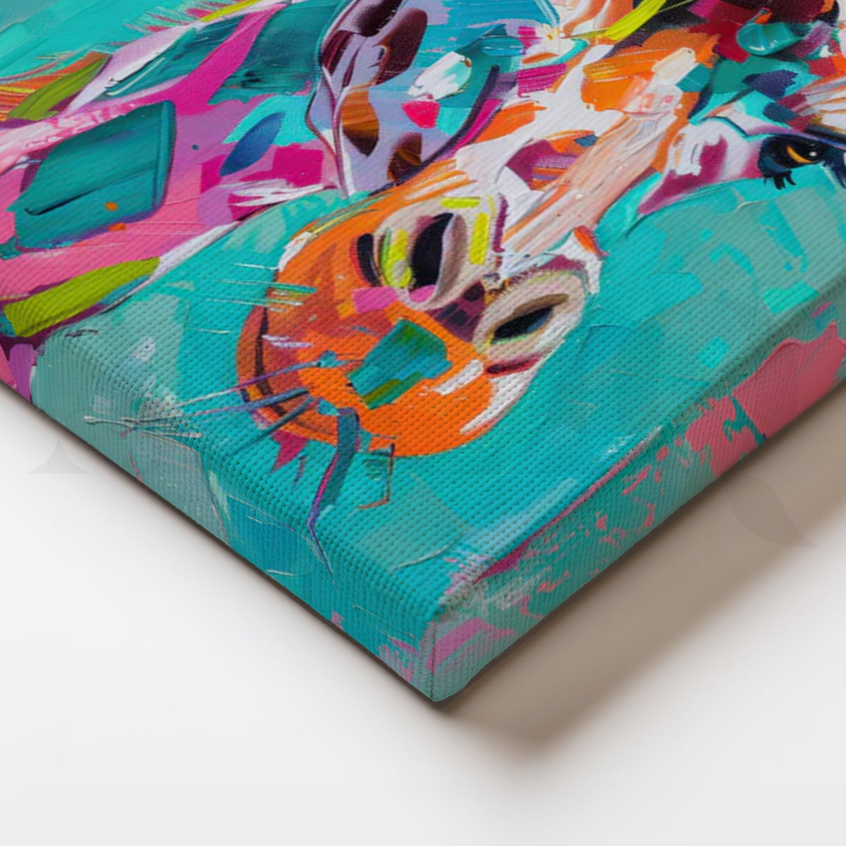 Electric Giraffe Canvas Pop Art – Asha Art Studio – Image 2