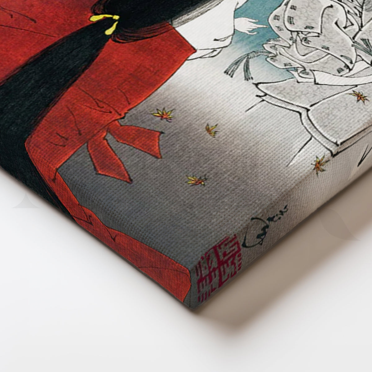 Moonlit Yokai Encounter Canvas Painting for Living Room & Study – Asha Art Studio – Image 2