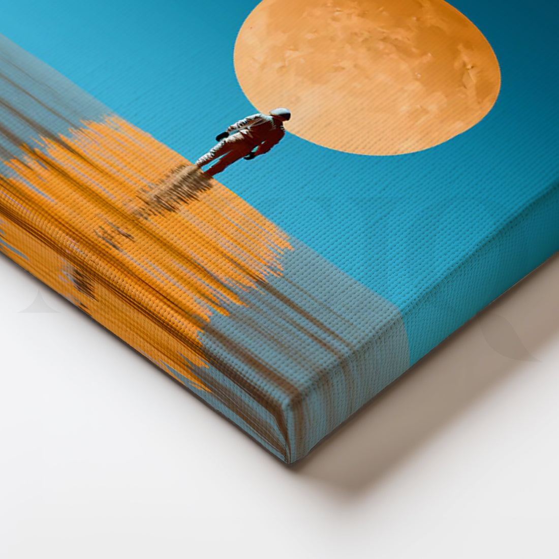 Moonrise Voyager — Surreal Astronaut Seascape Wall Art – Asha Art Studio