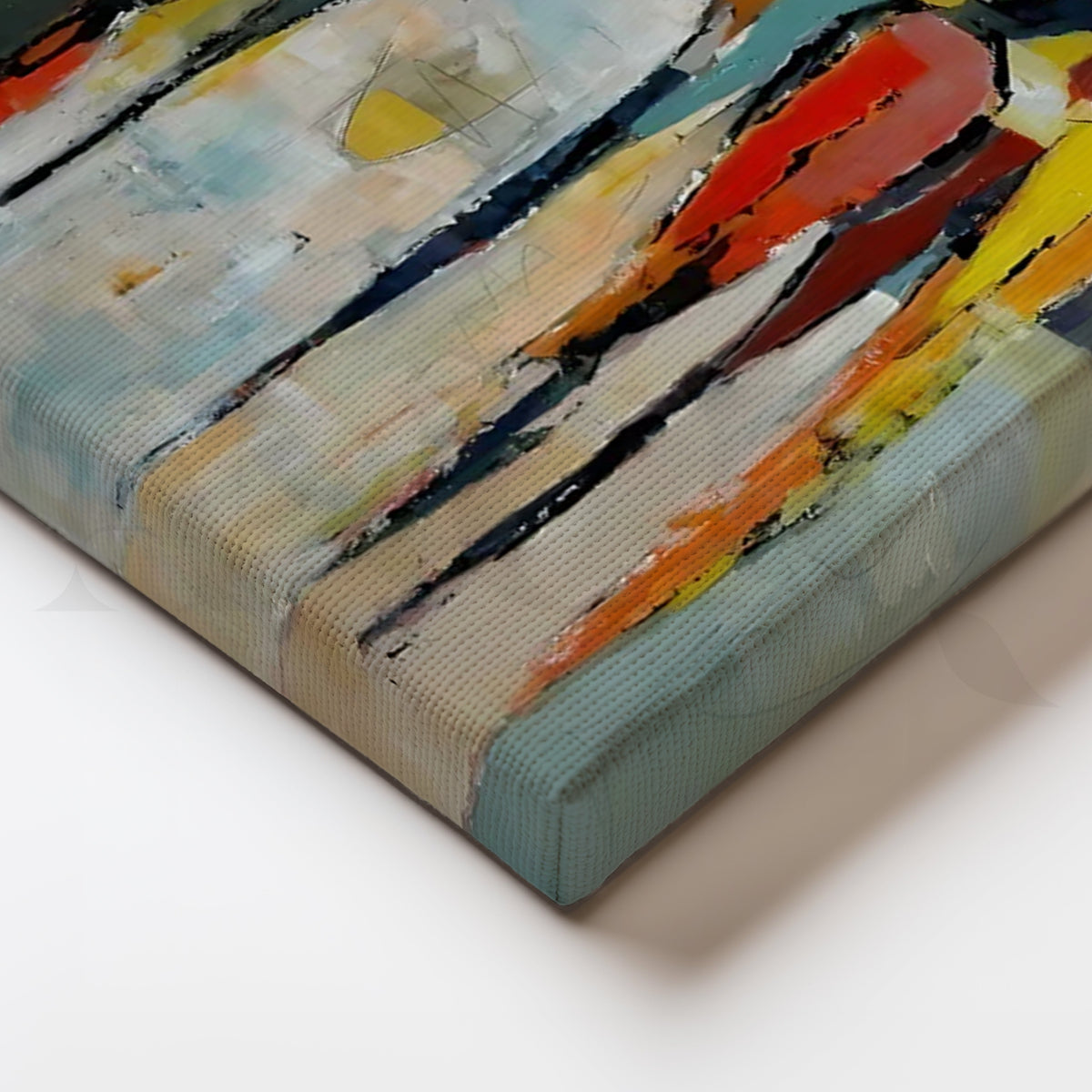 Gathering at Dusk Canvas Painting for Modern Living Room – Asha Art Studio – Image 2