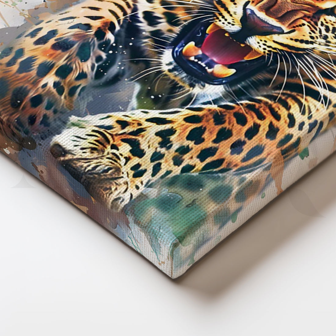 Charging Leopard Canvas Painting for Game Room – Asha Art Studio