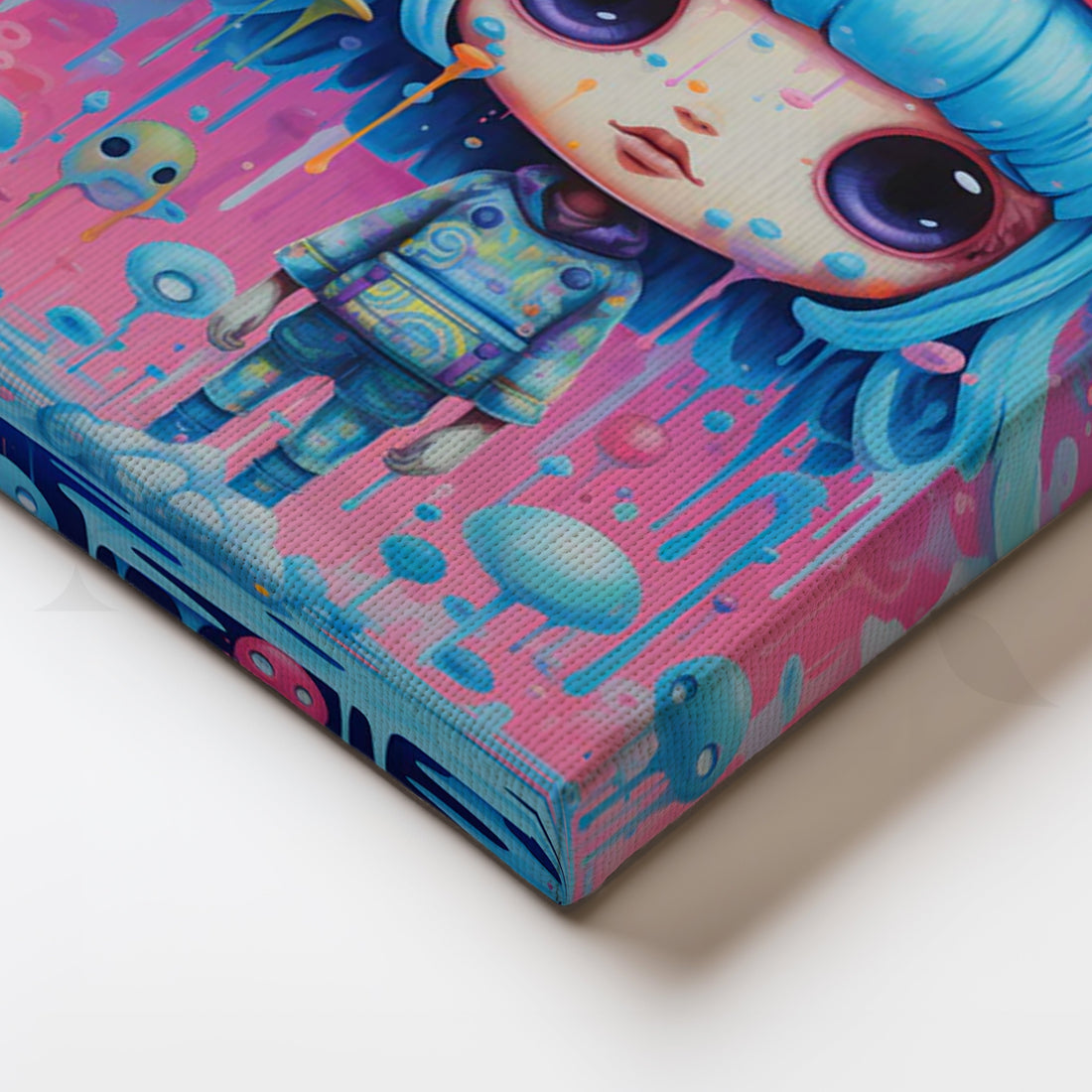 Pastel Drip Galaxy Girl Canvas Painting for Kids Room/Bedroom – Asha Art Studio