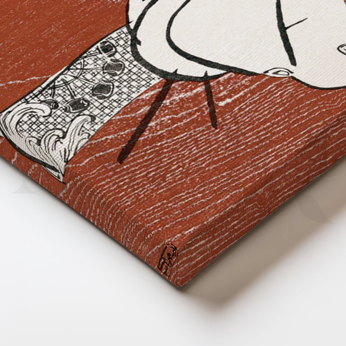 Ukiyo-e Ronin Canvas Painting for Study & Office – Asha Art Studio