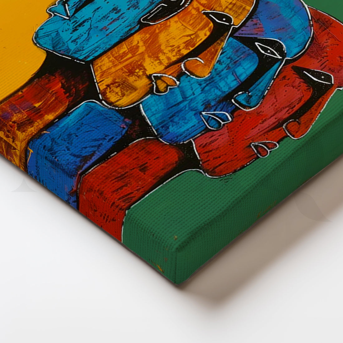 Tricolor Muse Canvas Painting for Living Room – Asha Art Studio