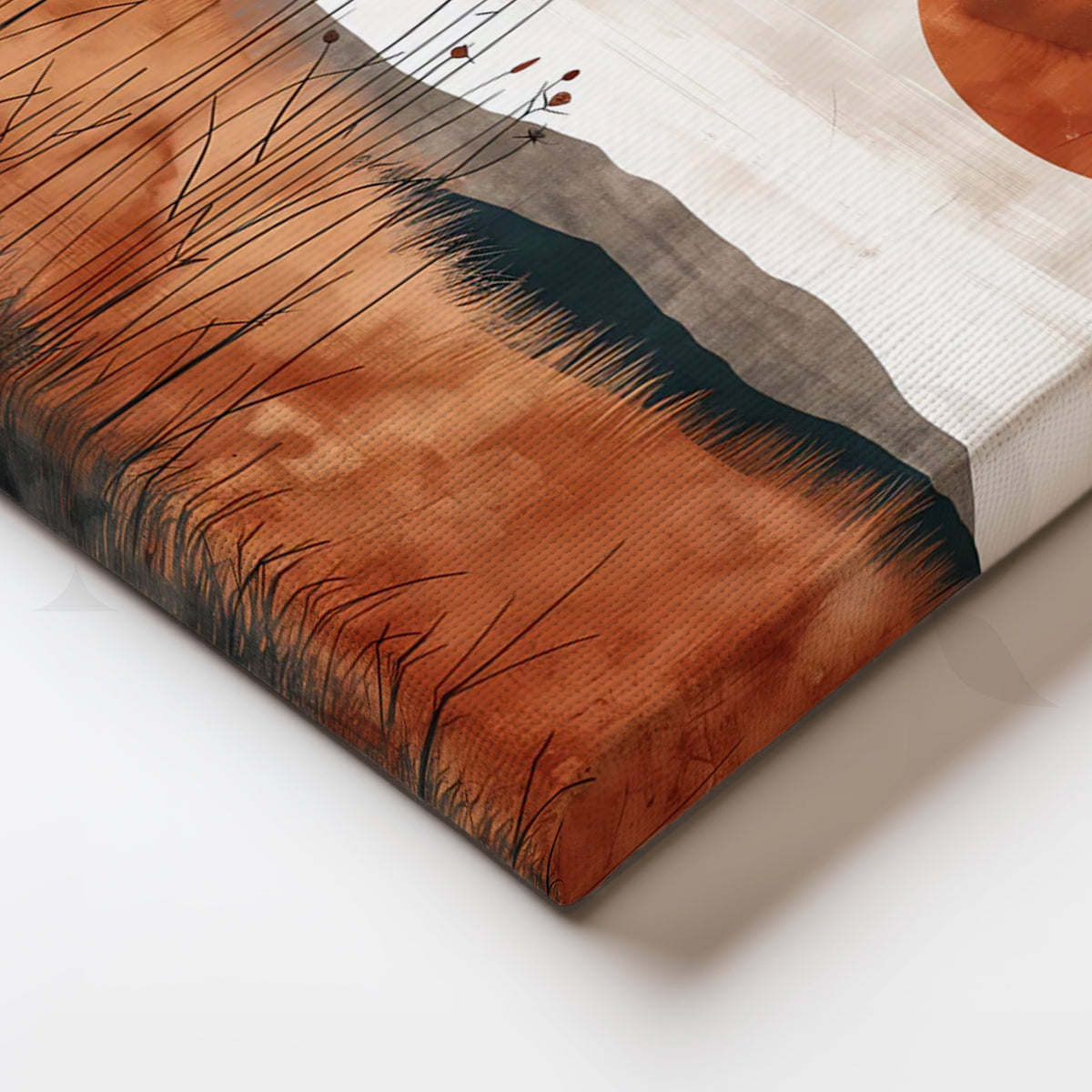 Terracotta Sunfield’ Canvas Painting for Living Room – Asha Art Studio – Image 2