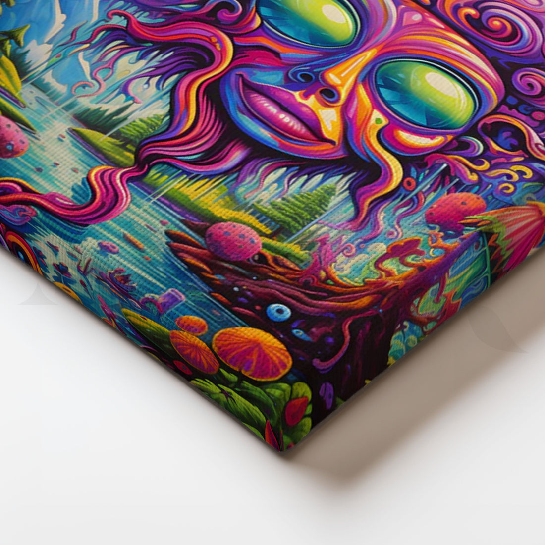Psychedelic River Goddess Canvas Painting for Gaming Room/Creative Studio – Asha Art Studio