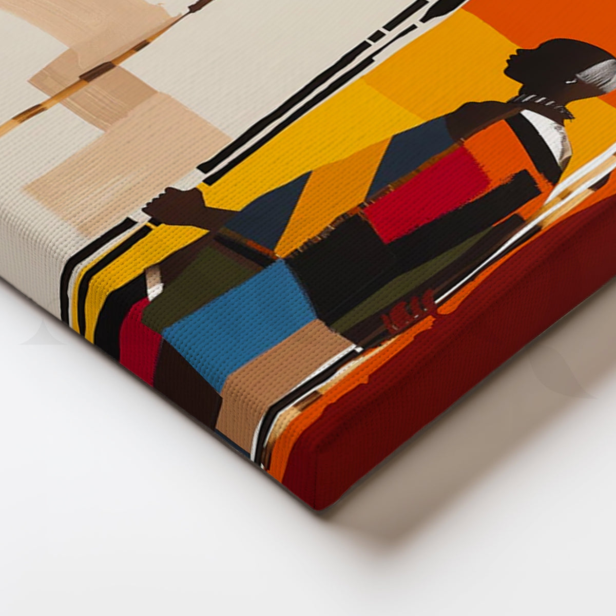 Gilded Serenity Canvas Painting for Bedroom – Asha Art Studio – Image 2
