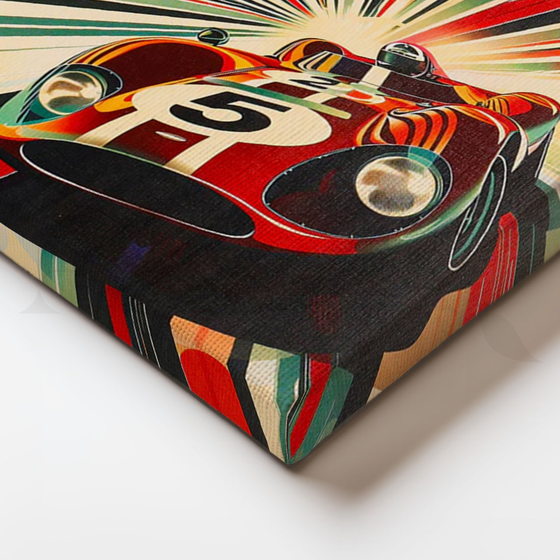 Retro Racer No.5 Canvas Painting for Game Room/Garage – Asha Art Studio