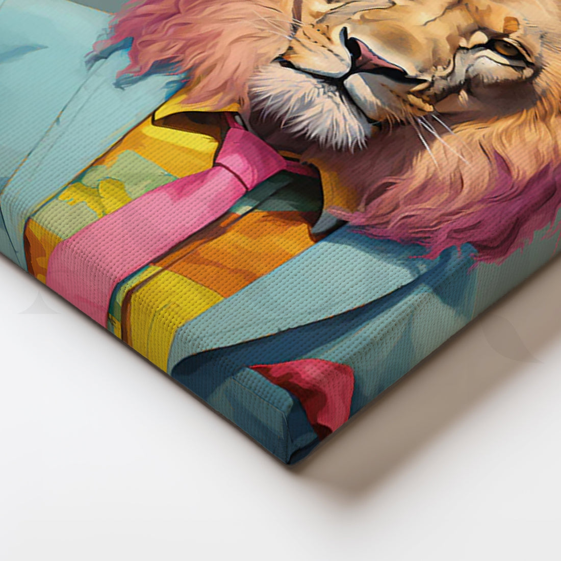 Dapper Lion Pop Portrait Canvas Painting for Living Room – Asha Art Studio
