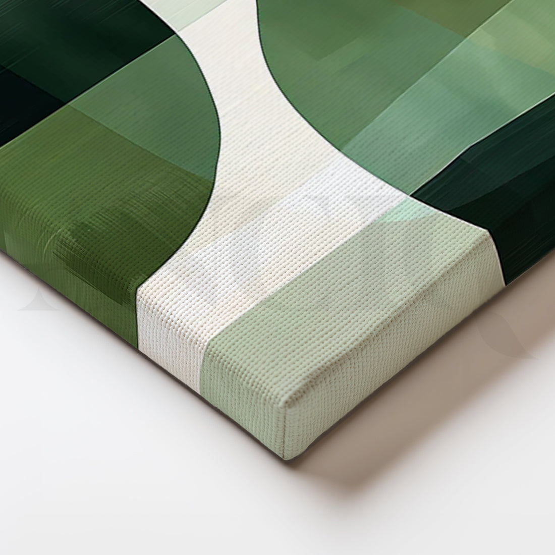 Verdant Geometry Canvas Painting for Dining Room – Asha Art Studio