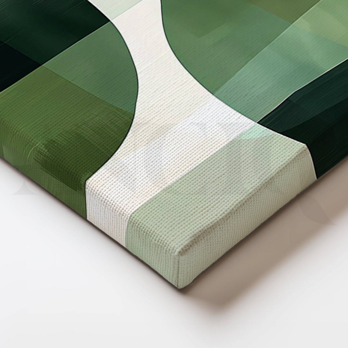 Verdant Geometry Canvas Painting for Dining Room – Asha Art Studio – Image 2