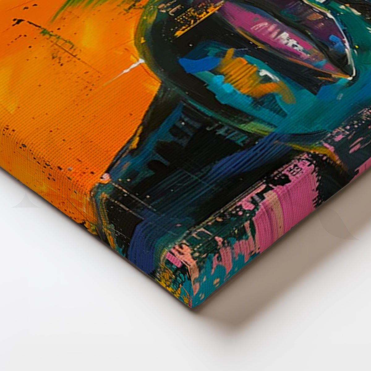 Neon Gaze Abstract Canvas Artwork – Asha Art Studio – Image 2
