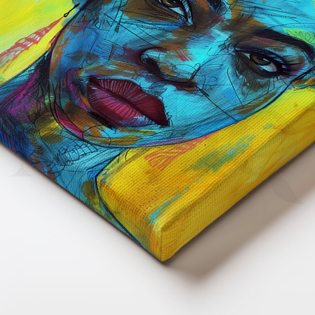 Electric Indigo Muse Canvas Pop Art – Asha Art Studio