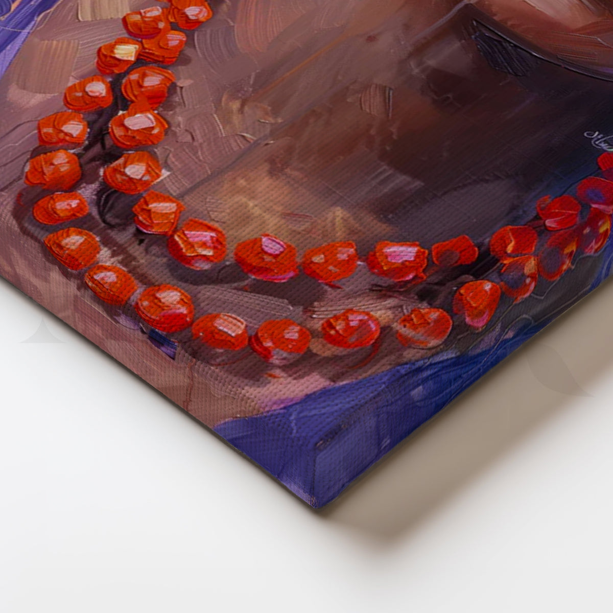 Coral Beads Elegance Canvas Painting for Dressing Room – Asha Art Studio – Image 2